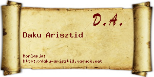 Daku Arisztid névjegykártya
